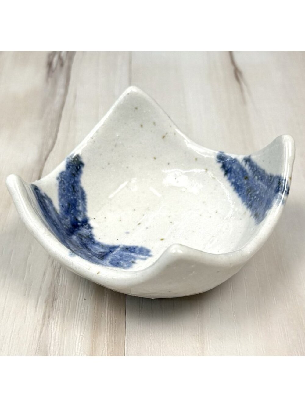 VTG ANDREA by Sadek Chopsticks Blue & White Stoneware Dish Ashtray Trinket Japan